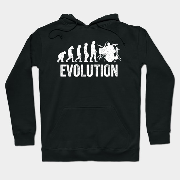 Funny Evolution - Drummer and Drum Lovers Hoodie by Sarjonello